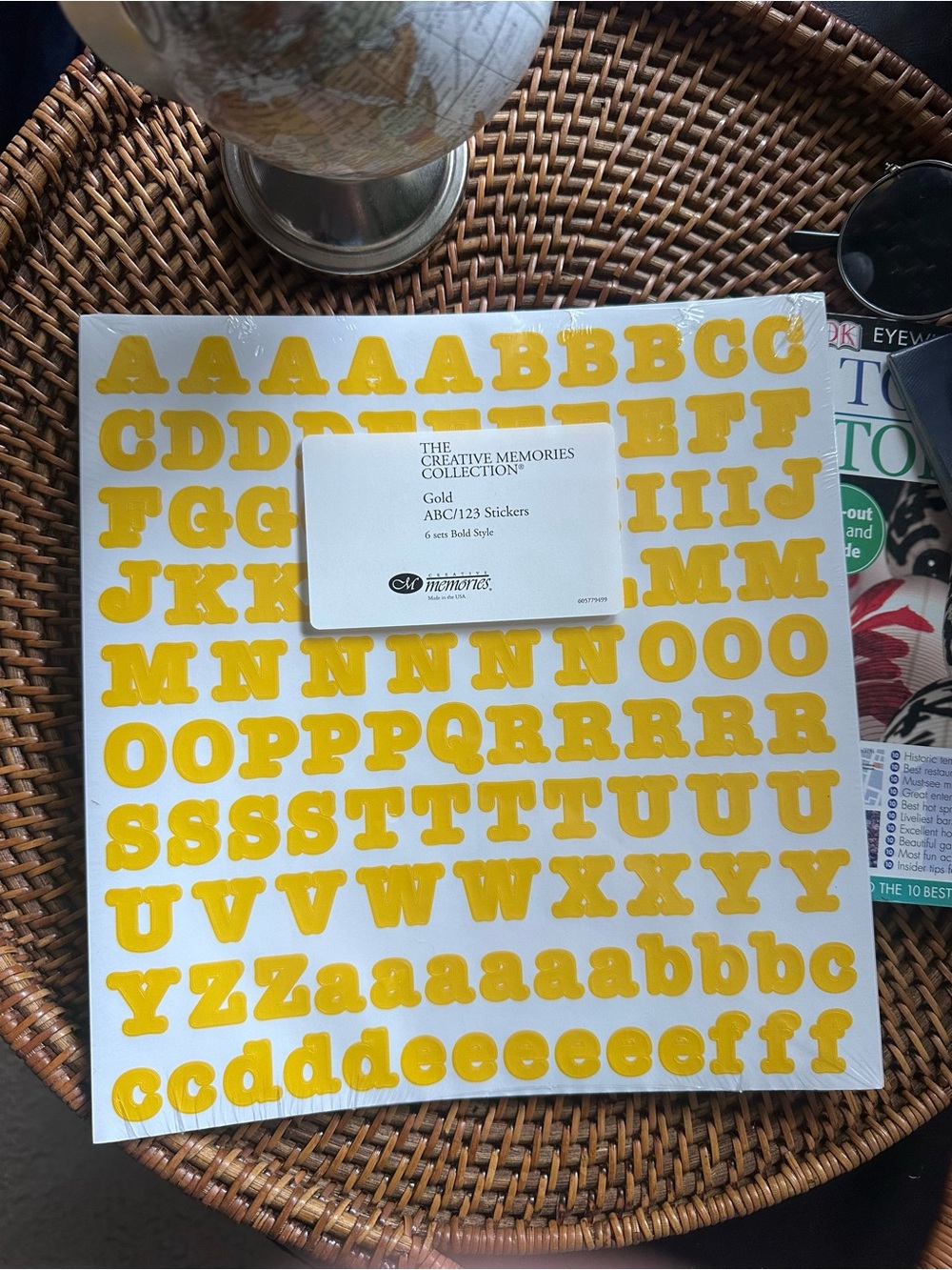 Creative Memories Gold Yellow Alphabet & Number Sticker Sets New Sealed